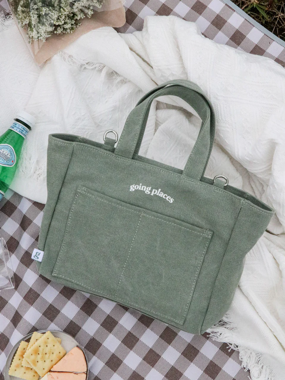 Mini Going Places Tote (Sea Sage) - Image 5